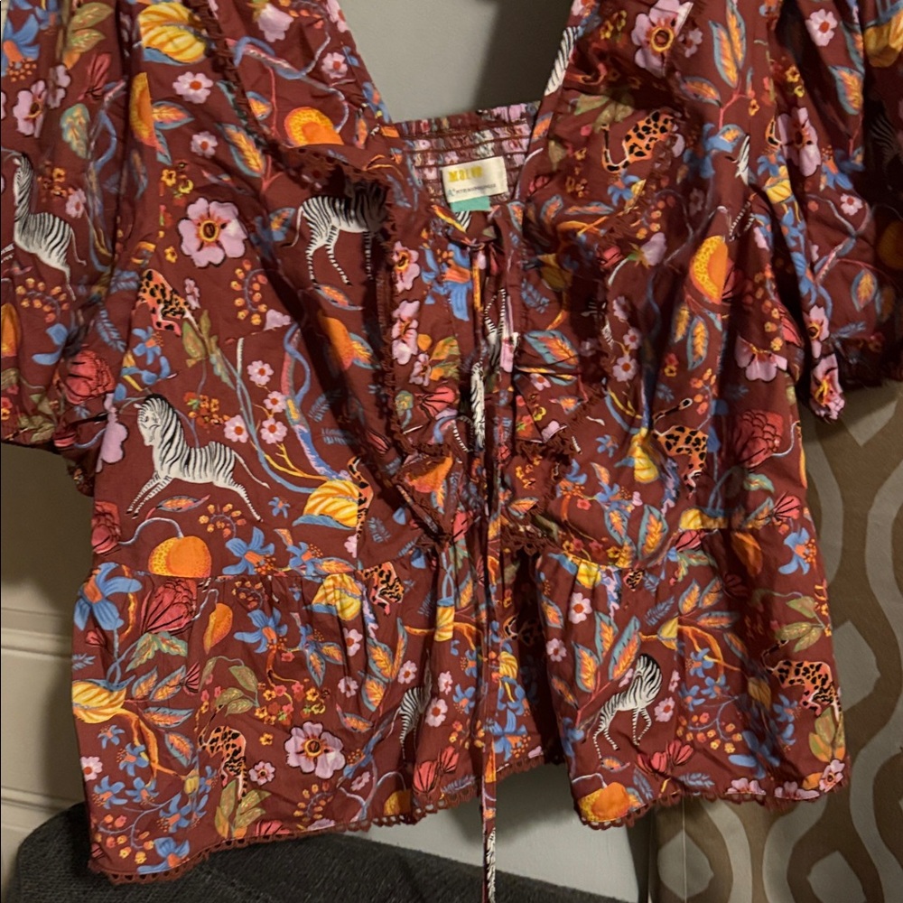 Anthropologie Multicolor Floral Blouse - Picture 3 of 5